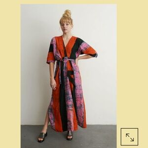 Osei Duro Letsa wrap dress in Carmine